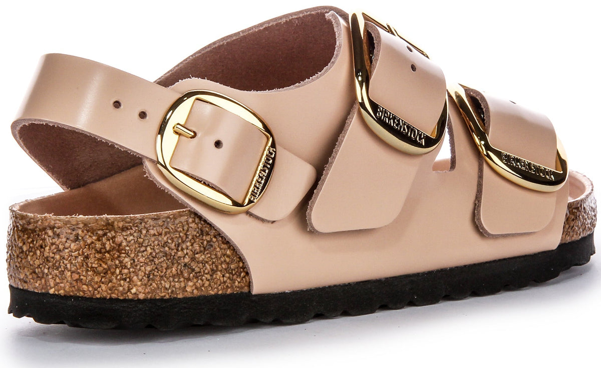 Sandales Birkenstock Milano | cuir véritable beige pour femme