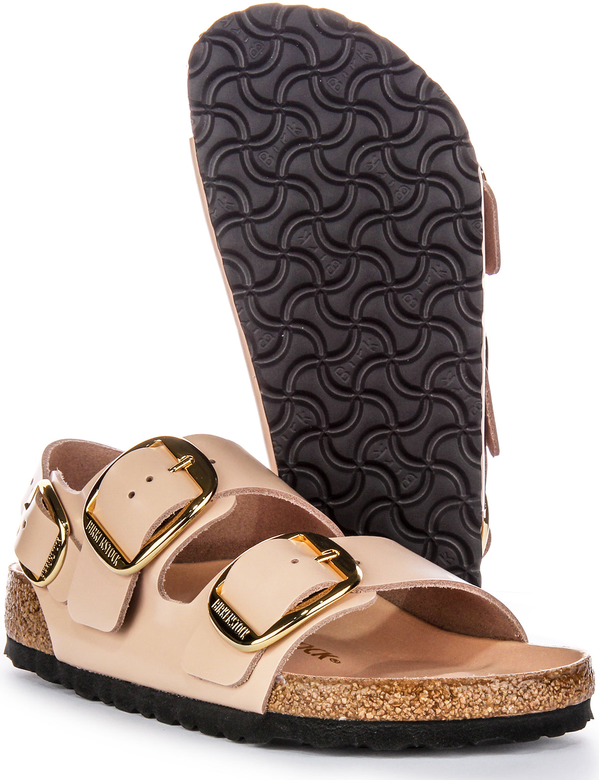 Sandales Birkenstock Milano | cuir véritable beige pour femme