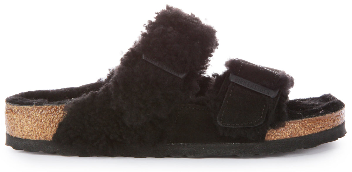 Sandali Birkenstock Arizona | Pelle autentica nera - Finitura bicolore da donna