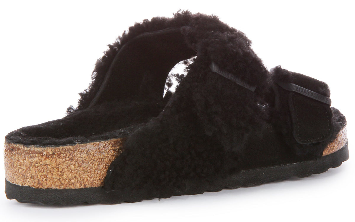 Sandali Birkenstock Arizona | Pelle autentica nera - Finitura bicolore da donna