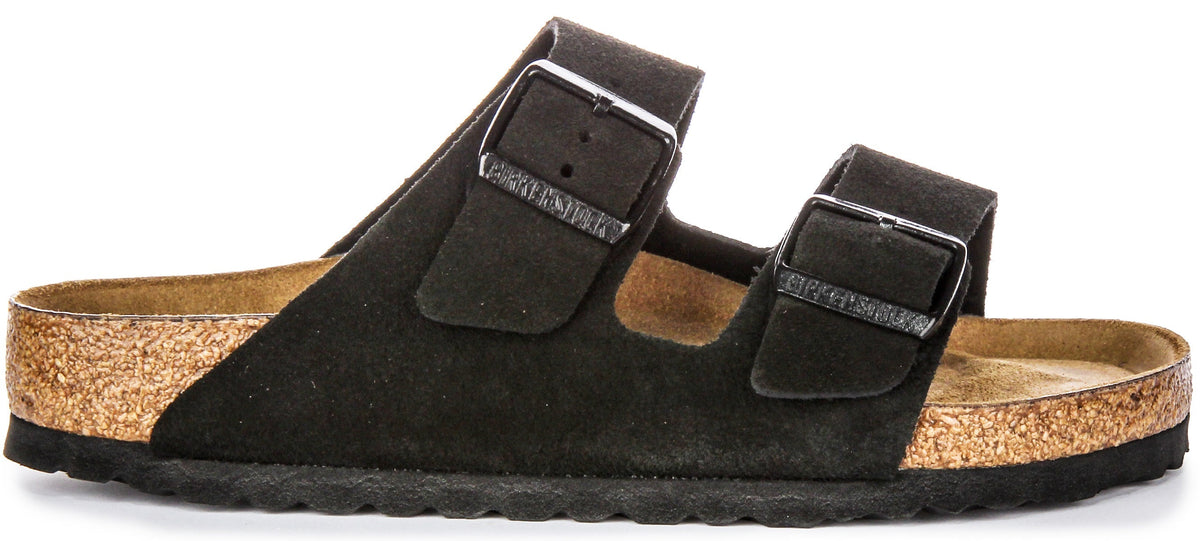 Sandales Birkenstock Arizona | cuir suédé noir - semelle intérieure souple pour homme et femme