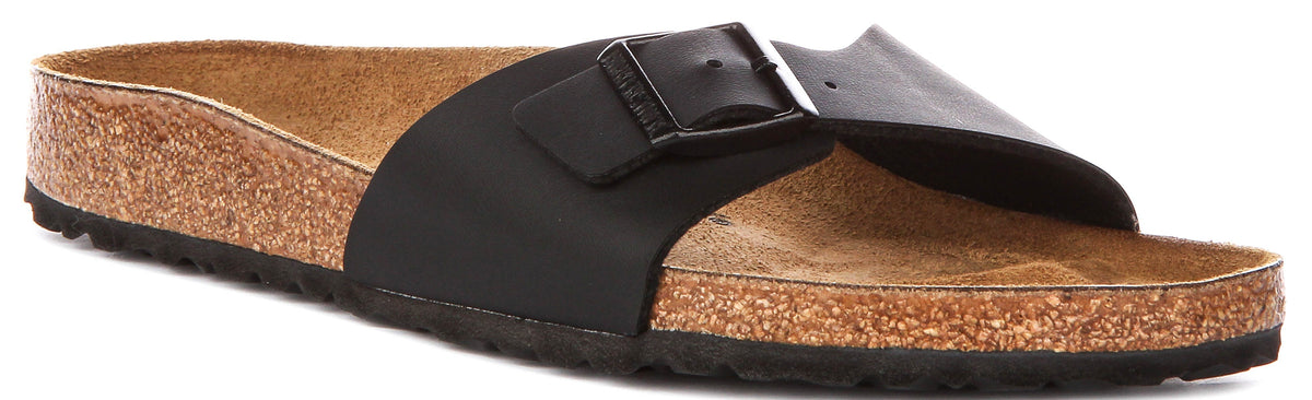 Birkenstock Madrid-sandalen | Zwart Birko-Flor voor dames - Smalle pasvorm