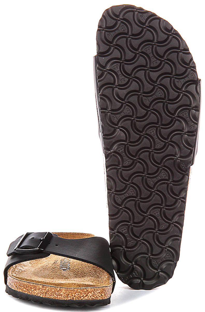 Birkenstock Madrid-sandalen | Zwart Birko-Flor voor dames - Smalle pasvorm