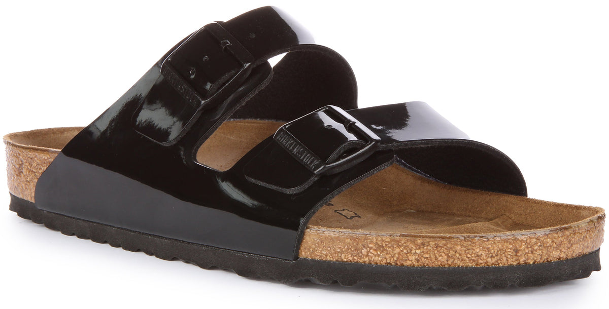 Sandali Birkenstock Arizona | Birko-Flor nero lucido per donna