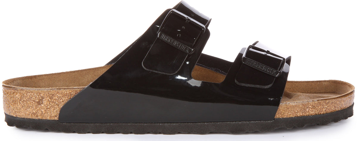 Sandali Birkenstock Arizona | Birko-Flor nero lucido per donna