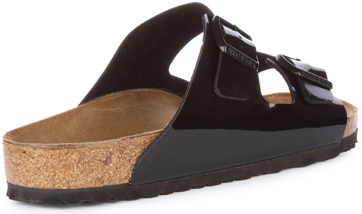 Sandali Birkenstock Arizona | Birko-Flor nero lucido per donna