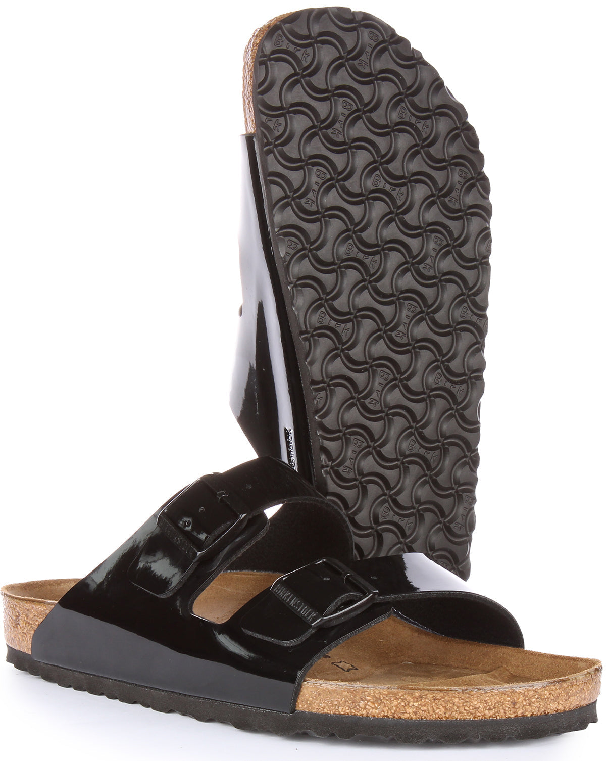 Sandali Birkenstock Arizona | Birko-Flor nero lucido per donna