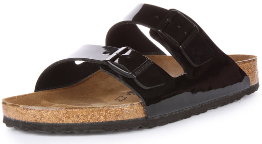 Sandali Birkenstock Arizona | Birko-Flor nero lucido per donna