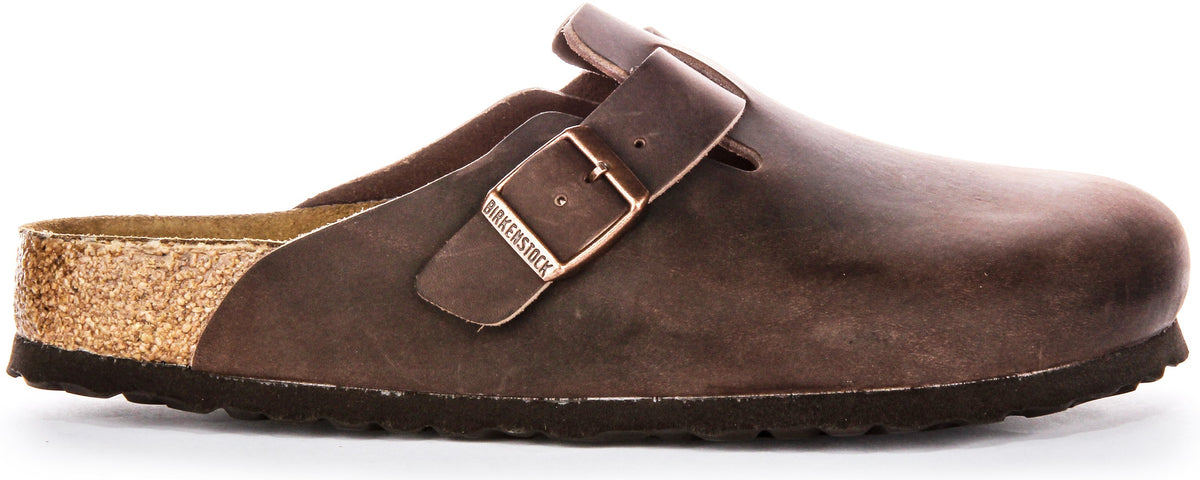 Birkenstock Boston Clogs | Pelle marrone autentica da uomo e donna