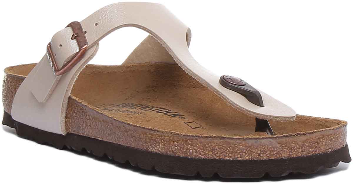 Sandali Birkenstock Gizeh | Birko-Flor color crema da donna