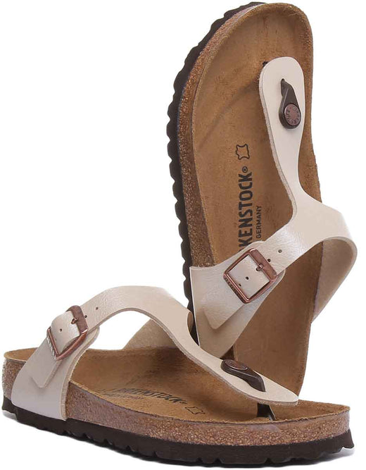 Sandali Birkenstock Gizeh | Birko-Flor color crema da donna