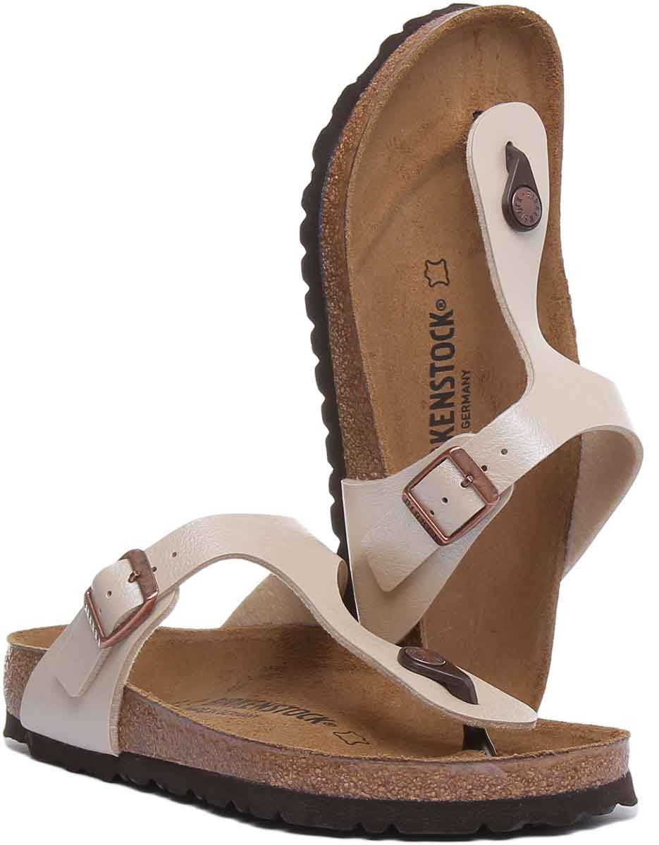 Sandali Birkenstock Gizeh | Birko-Flor color crema da donna