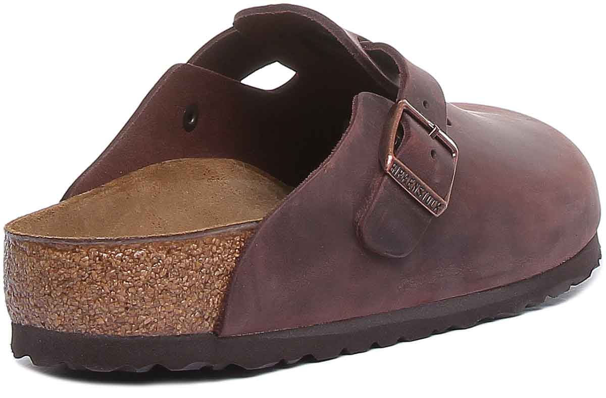 Zoccoli Birkenstock Boston | vera pelle marrone scuro da uomo
