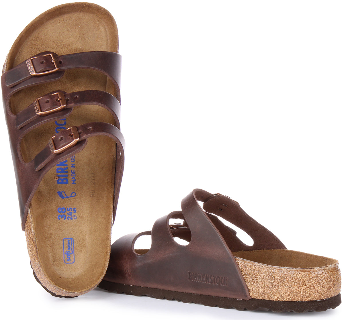 Sandali Birkenstock Florida | Vera pelle marrone scuro per donna