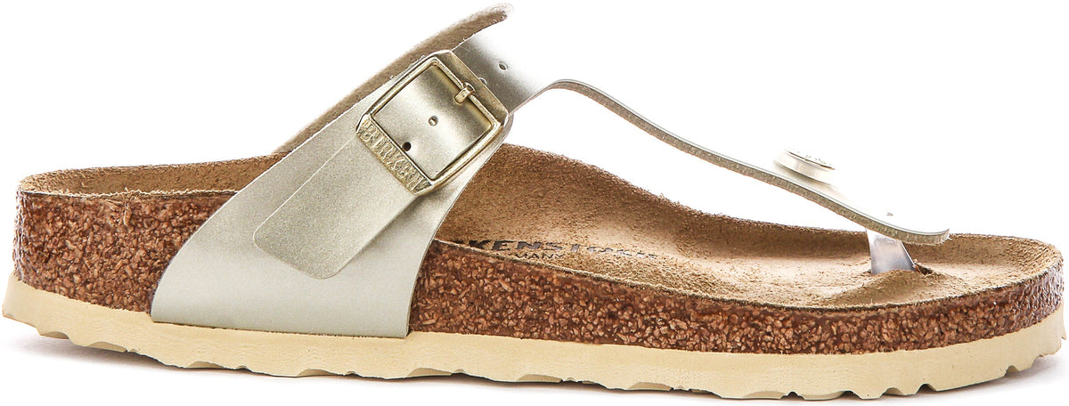 Sandali Birkenstock Gizeh | Birko-Flor dorato per bambini - Calzata stretta