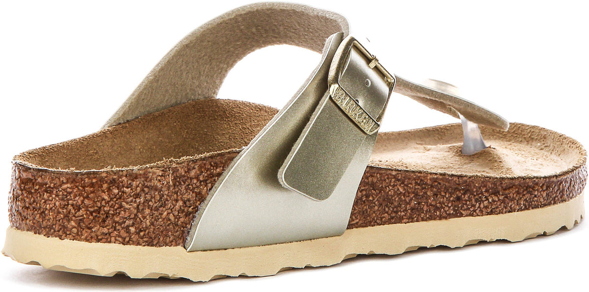 Sandali Birkenstock Gizeh | Birko-Flor dorato per bambini - Calzata stretta