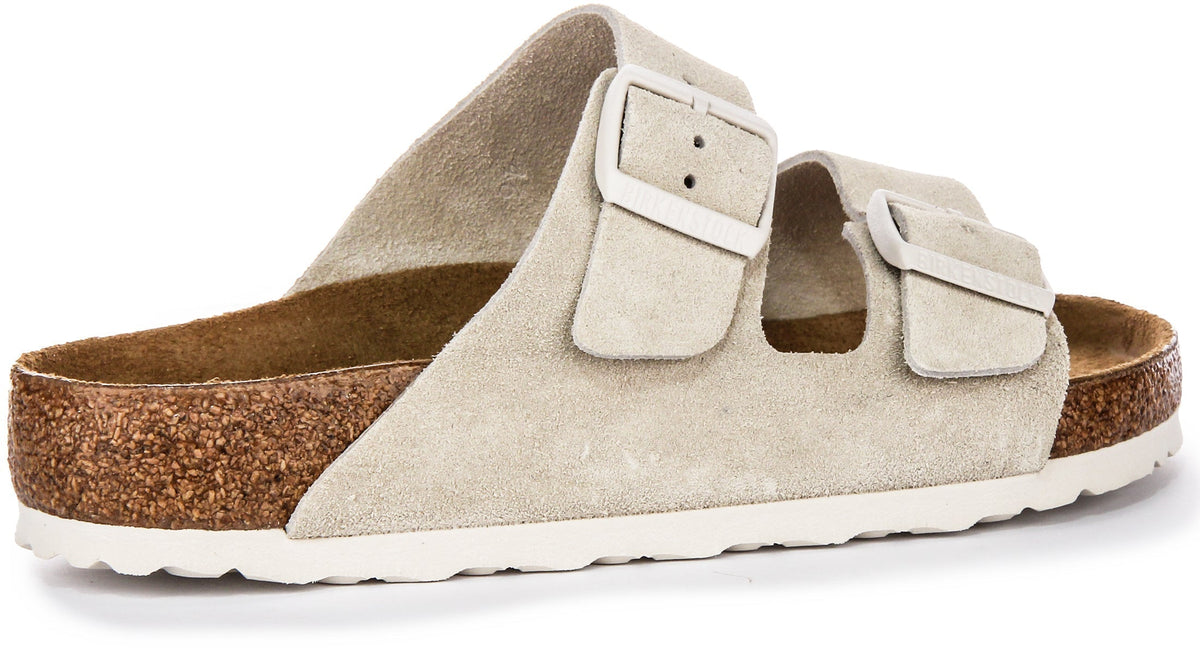 Sandales Birkenstock Arizona | Birko-Flor gris clair pour femme - largeur normale