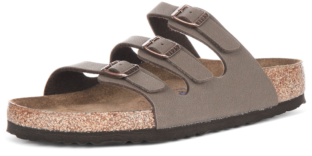 Birkenstock Florida Sandals | Mocha genuine leather - Soft Footbed for Women - Regular Fit