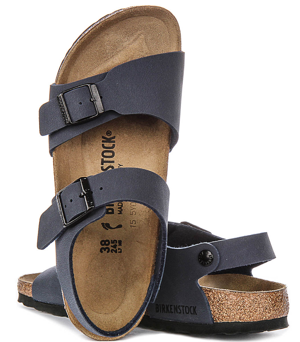 Chaussures New York Birkenstock | matière synthétique emblématique Birkenstock bleu marine pour enfants - coupe étroite