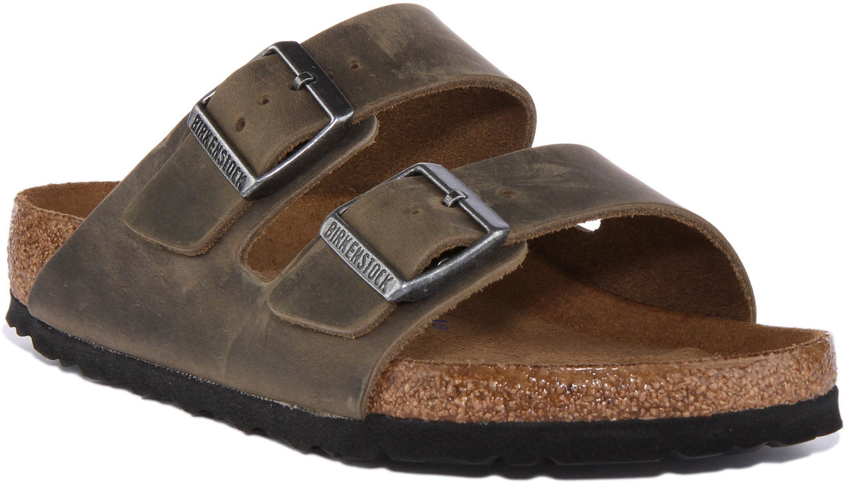 Sandali Birkenstock Arizona | Pelle nabuk verde oliva per donna