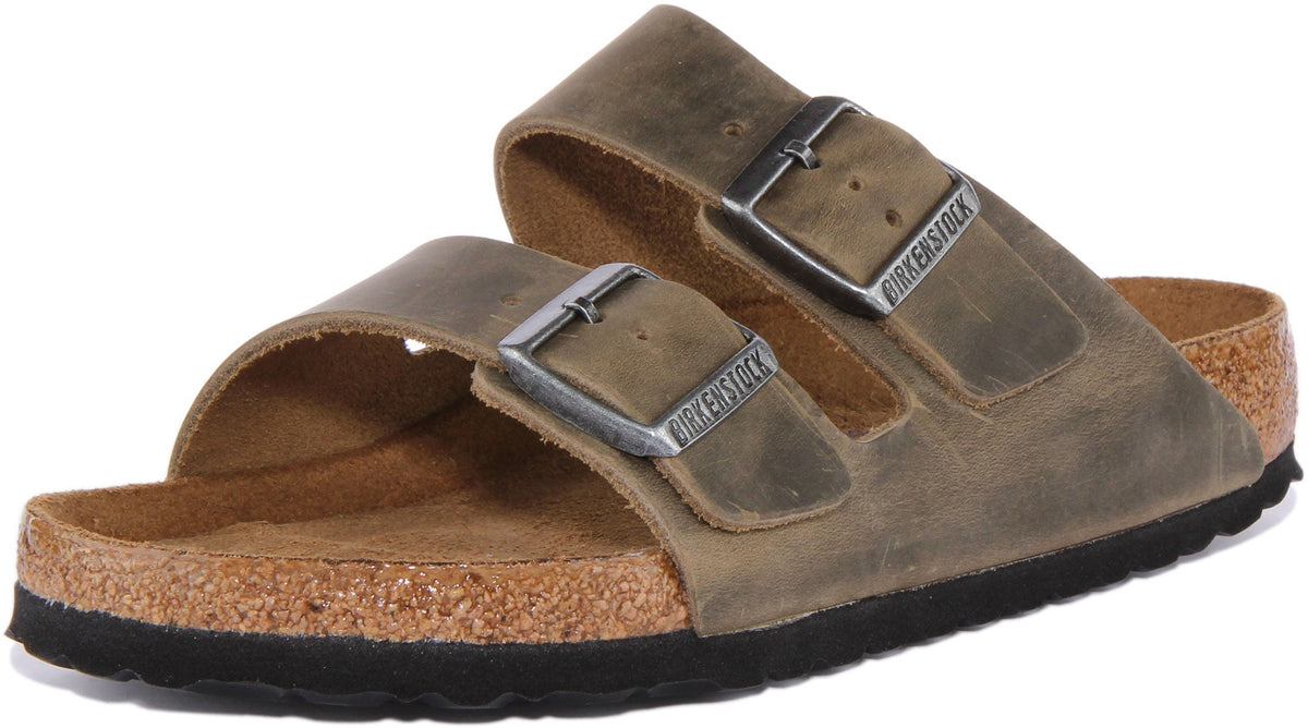 Sandali Birkenstock Arizona | Pelle nabuk verde oliva per donna