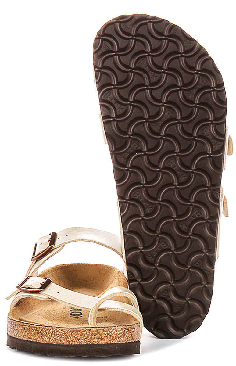Sandales Birkenstock Mayari | Birko-Flor blanc perle - finition métallisée pour femmes