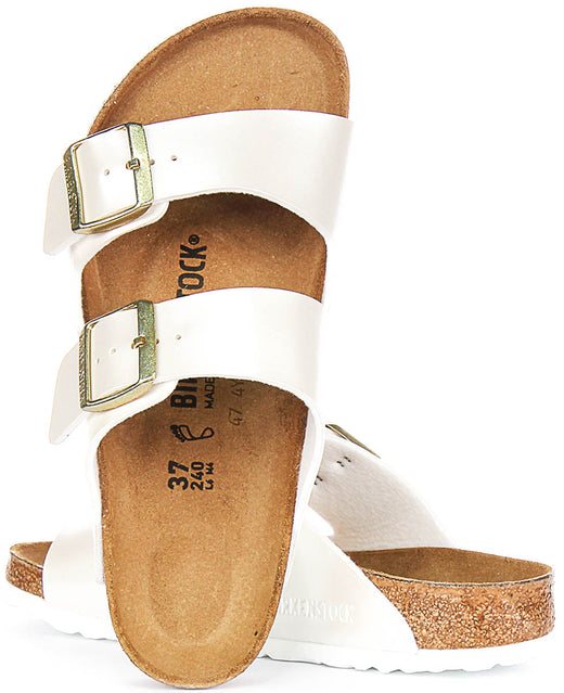 Sandali Birkenstock Arizona | Birko-Flor bianco perlato per bambini - Calzata regolare