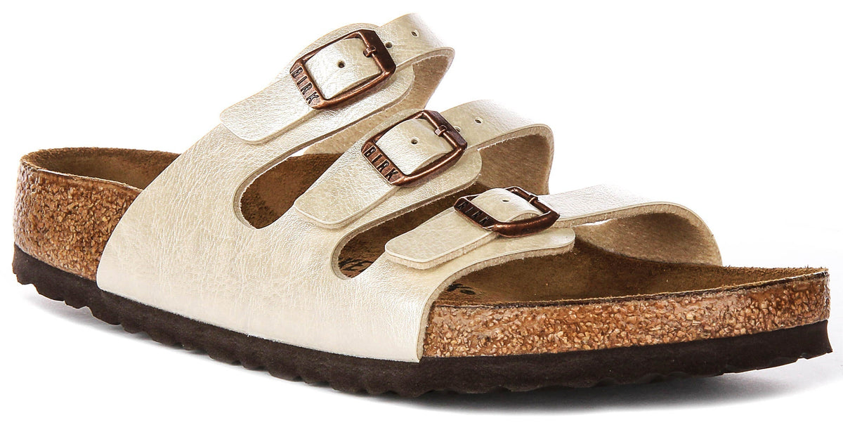 Sandales Birkenstock Florida | Birko-Flor blanc perle pour femme - coupe standard