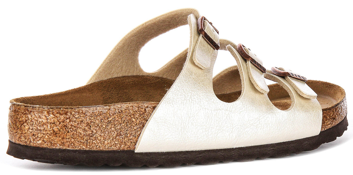 Sandales Birkenstock Florida | Birko-Flor blanc perle pour femme - coupe standard