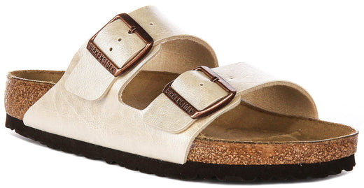 Sandali Birkenstock Arizona | Birko-Flor bianco perla per donna - calzata regolare