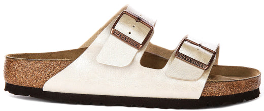 Sandali Birkenstock Arizona | Birko-Flor bianco perla per donna - calzata regolare