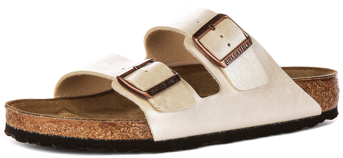 Sandali Birkenstock Arizona | Birko-Flor bianco perla per donna - calzata regolare