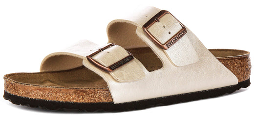 Sandali Birkenstock Arizona | Birko-Flor bianco perla per donna - calzata regolare