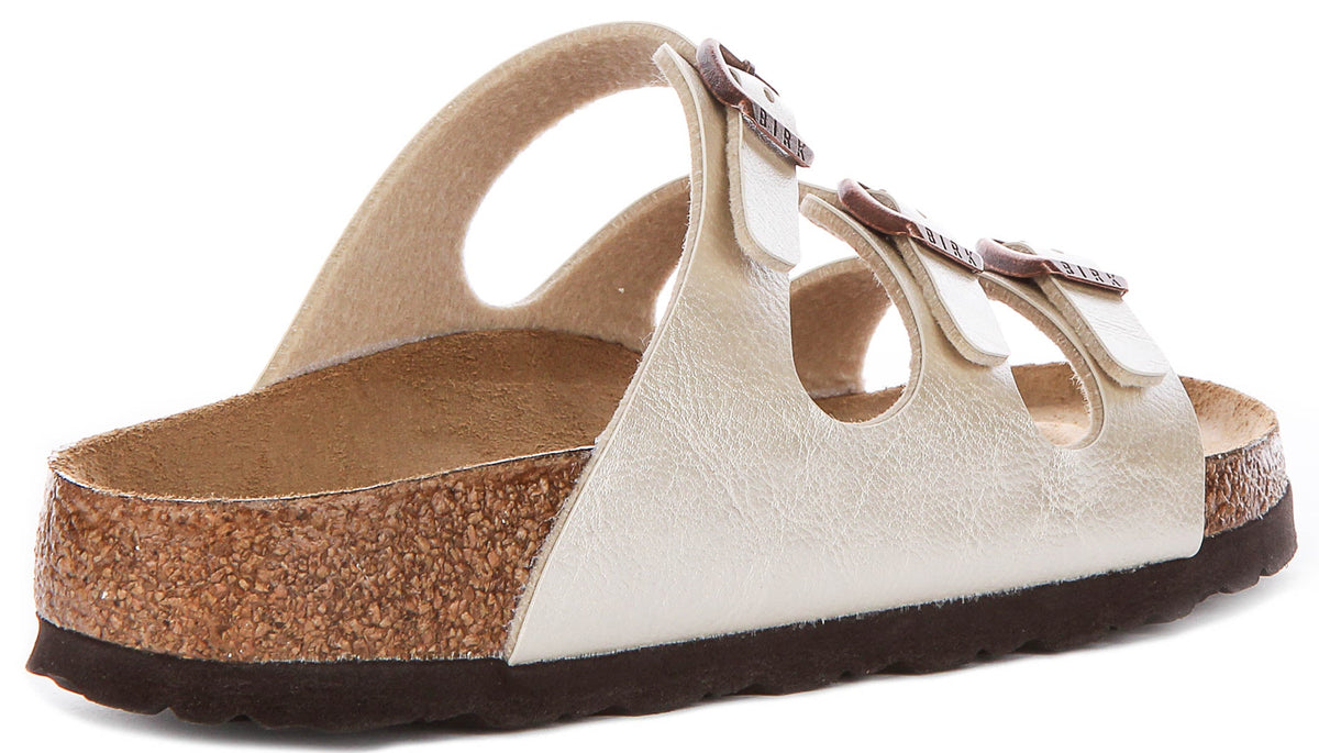 Birkenstock Florida-sandalen | parelwit Birko-Flor voor dames - smalle pasvorm