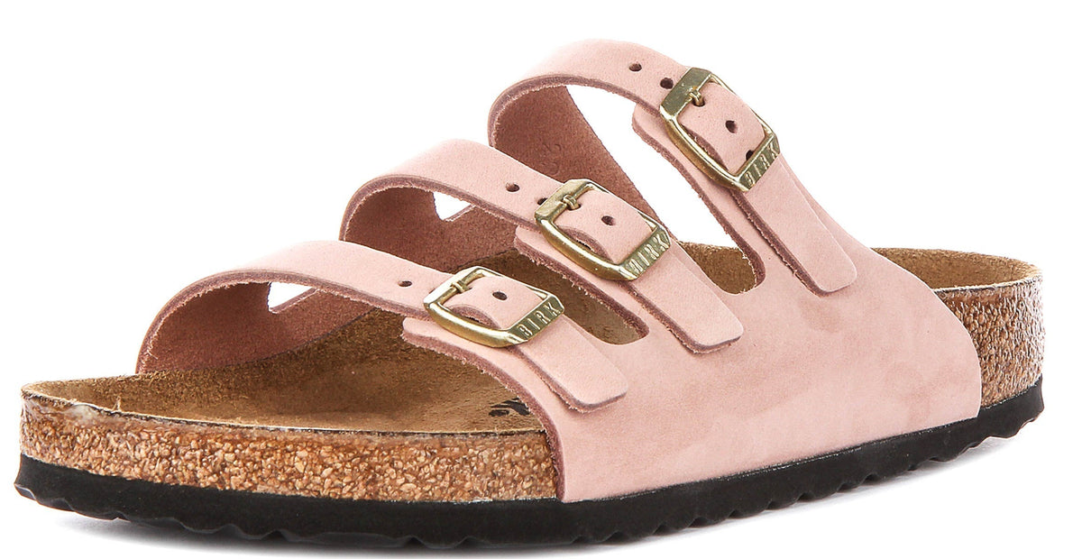 Birkenstock Florida-sandalen | roze nubuckleer voor dames - normale pasvorm