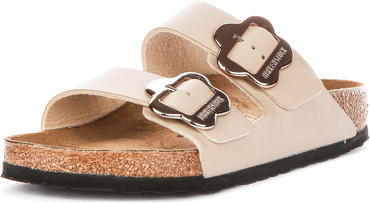 Birkenstock Arizona-sandalen | Zandkleurig Birko-Flor - Bloemenprint voor kinderen - normale pasvorm