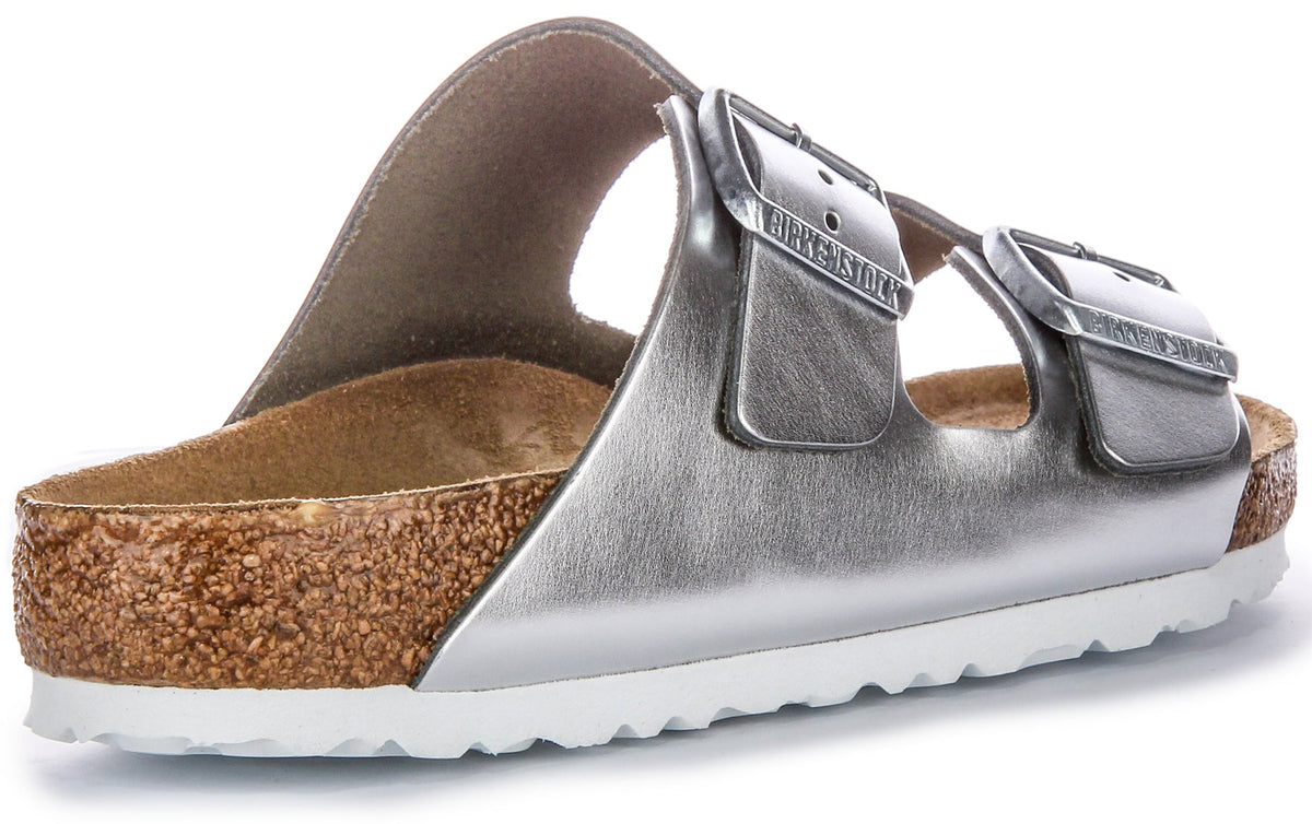 Birkenstock Arizona-sandaler | silverfärgat äkta läder för dam