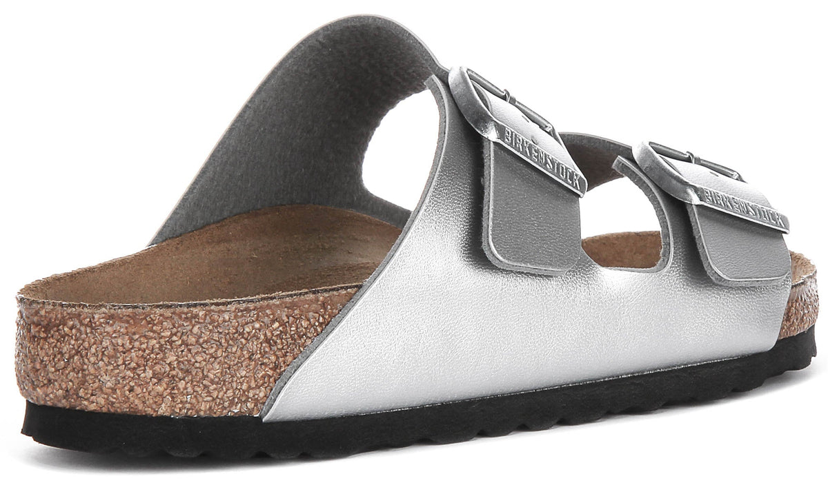 Sandali Birkenstock Arizona | Birko-Flor color argento da donna, calzata regular