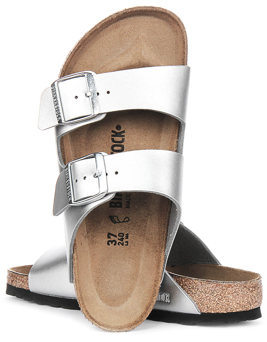 Sandali Birkenstock Arizona | Birko-Flor color argento da donna, calzata regular
