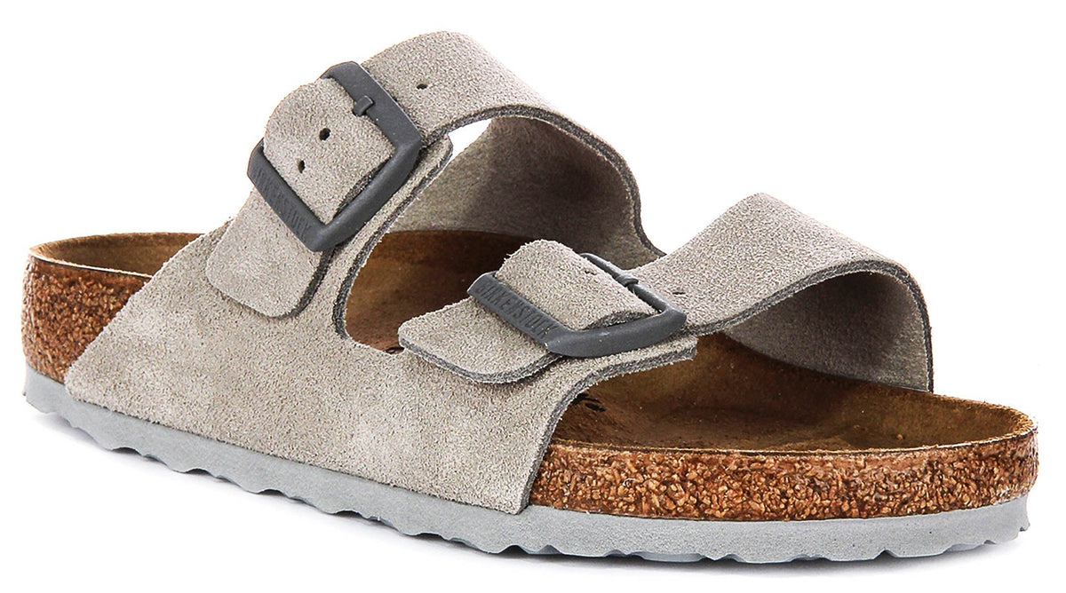 Birkenstock Arizona-sandaler | stengrå Birko-Flor för dam - normal passform