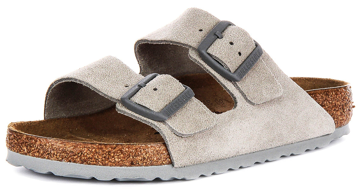 Birkenstock Arizona-sandaler | stengrå Birko-Flor för dam - normal passform