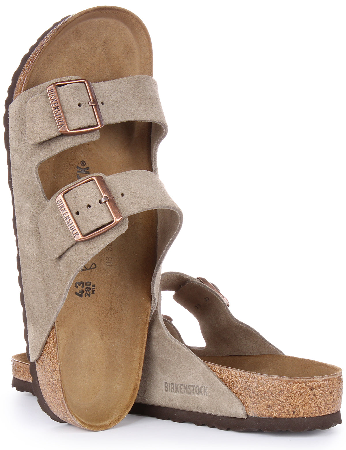 Sandali Birkenstock Arizona | Pelle scamosciata color tortora da uomo e da donna