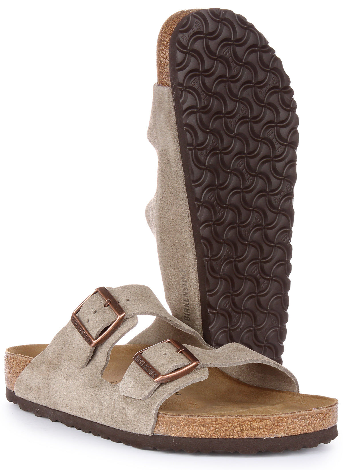 Sandali Birkenstock Arizona | Pelle scamosciata color tortora da uomo e da donna