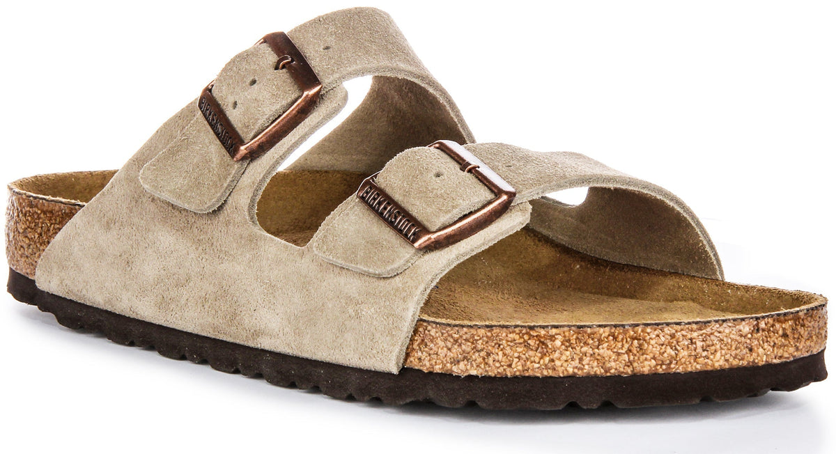 Sandalias Birkenstock Arizona | Ante color topo - Plantilla suave para hombres y mujeres