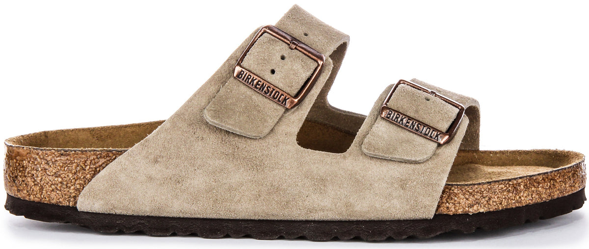 Sandalias Birkenstock Arizona | Ante color topo - Plantilla suave para hombres y mujeres