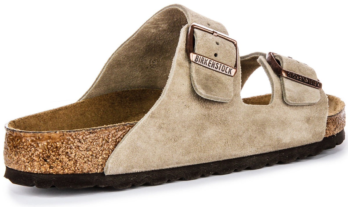 Sandalias Birkenstock Arizona | Ante color topo - Plantilla suave para hombres y mujeres