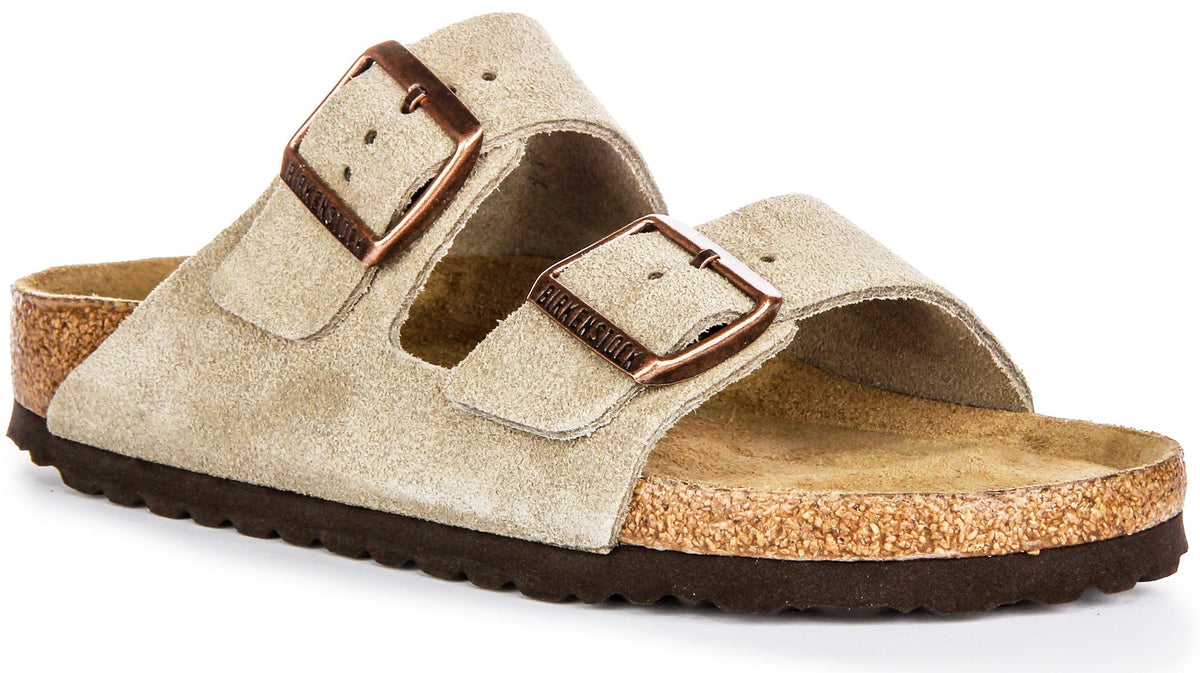 Birkenstock Arizona-sandalen | Taupe suède - zacht voetbed voor dames - smalle pasvorm
