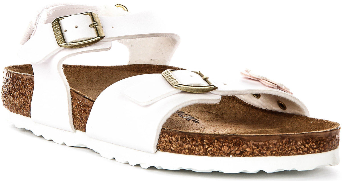 Sandali Birkenstock Rio | Materiale della tomaia originale Birkenstock bianco per bambini - Calzata regolare