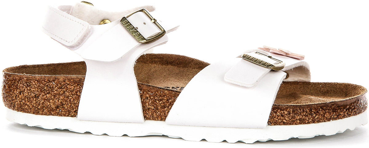 Sandali Birkenstock Rio | Materiale della tomaia originale Birkenstock bianco per bambini - Calzata regolare