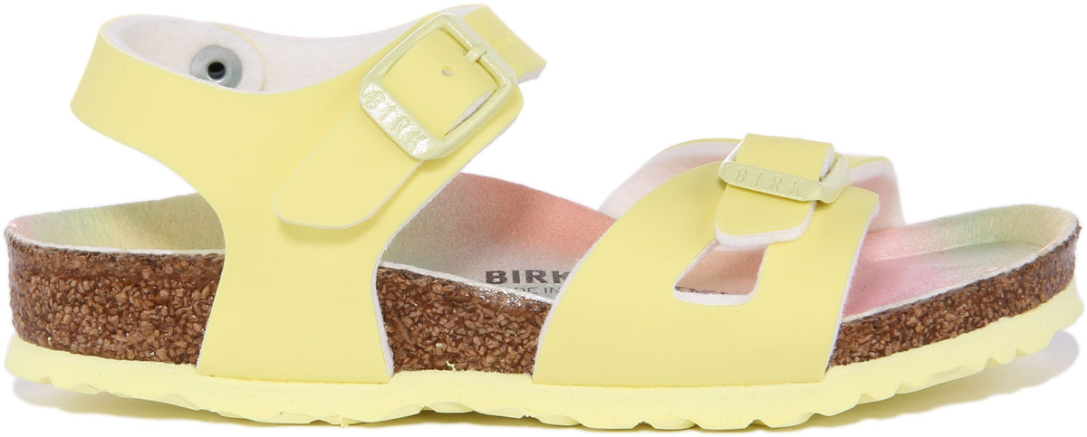 Sandali Birkenstock Rio | Birko-Flor rosa - Finitura metallizzata per bambini
